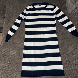 Tight black & white striped dress